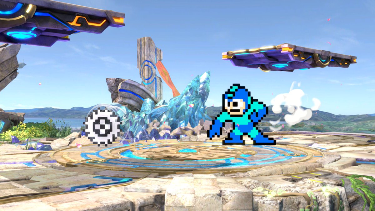 Miguel92398's tweet photo. 8-Bit Mega Man Mod Update:
After further tweaking, the misc stuff are complete (so far). Here are other weapons and models fully replaced with sprites. Also, thanks to @LuigiTKO, the X and EXE sprites are fully redone! I also made a cute pose.
#SmashBrosUltimate #MegaMan #Mods https://t.co/70uvy2DqHD