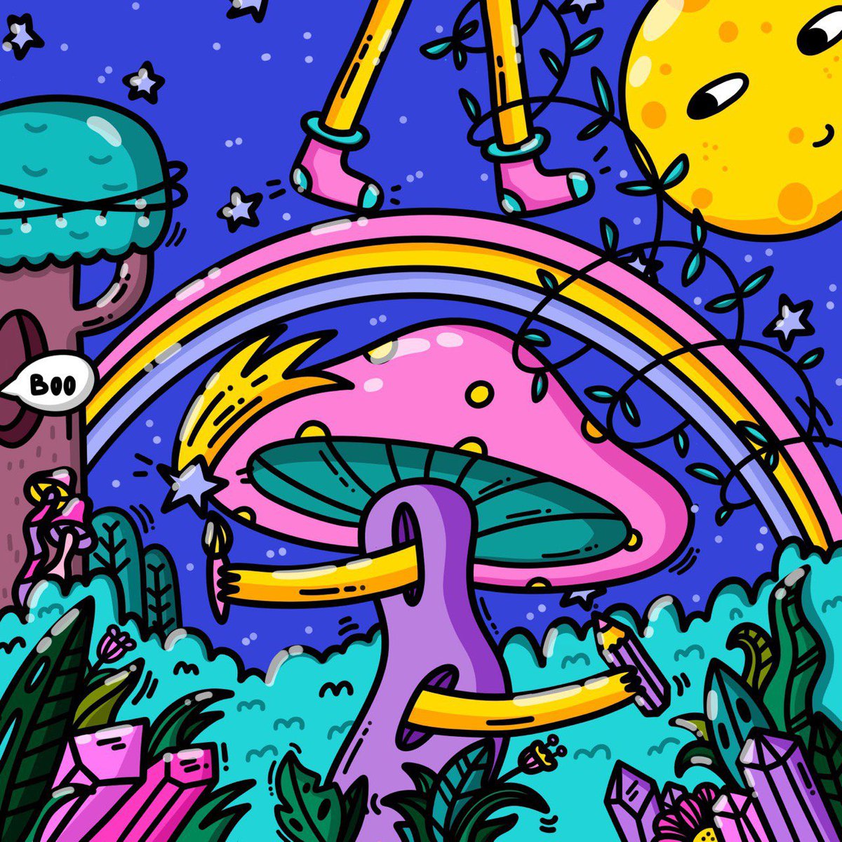 Good morning!🥰💜
NEW DROP💫

«Feel your best» 
Collection “Doodle soul”
0.55 SOL
1/1 art

Link in comments 🔗