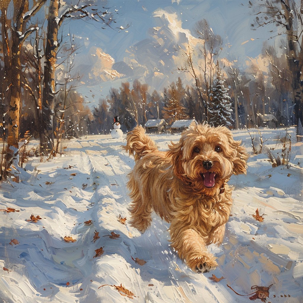 frodo_barks's tweet photo. What if a fluffy dog wandered through a serene winter wonderland, its steps painting a story of adventure in the snow?
#caturday #digitalart #art #pets #WinterPaws https://t.co/IujblRHyEe
