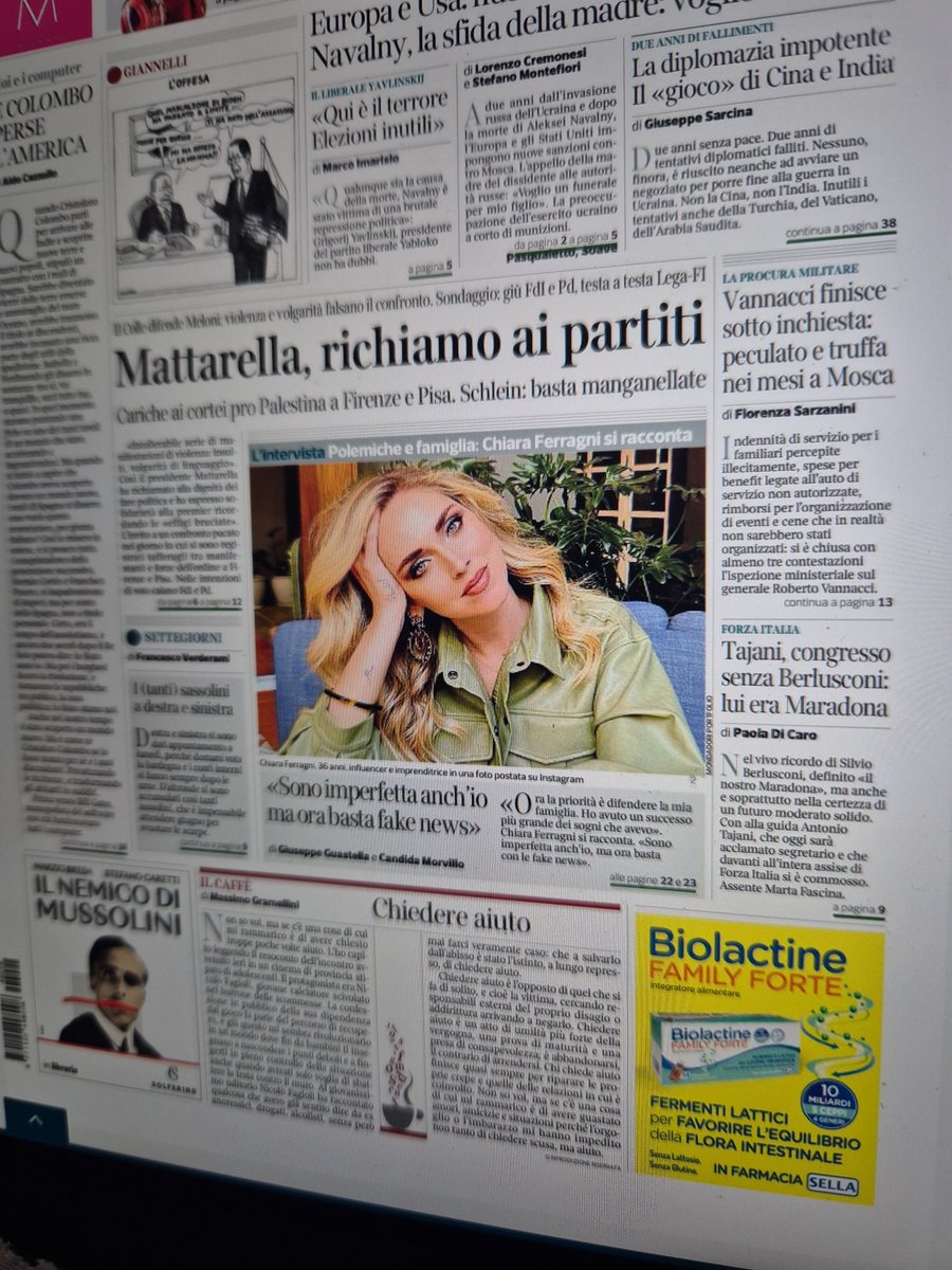 paulaidille's tweet photo. Mi chiedo se convenga ancora pagare l'abbonamento per un giornale che mette in prima pagina un'intervista alla #Ferragni 
@Corriere https://t.co/GFHEzmjluY