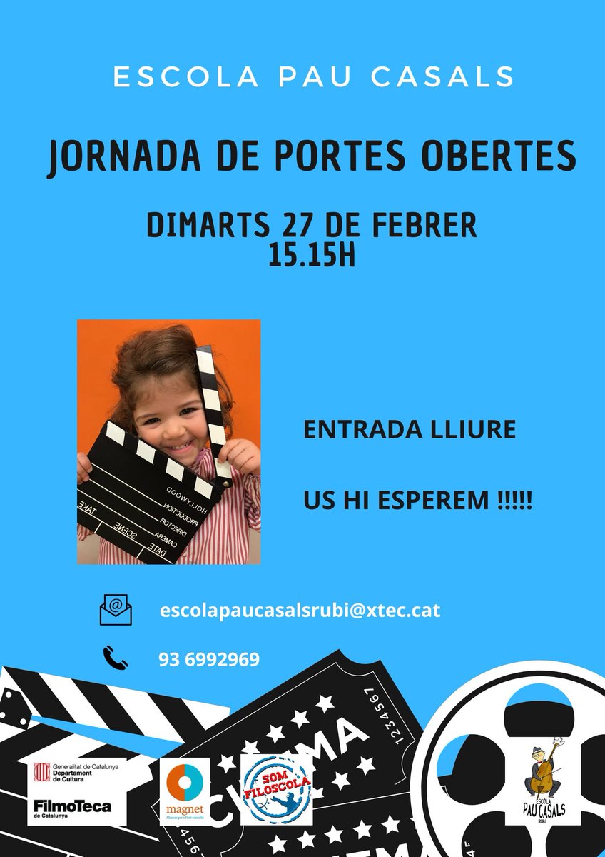 📢MOLT IMPORTANT📢
🎬Tornen les portes obertes del Pau Casals.
Tenim moltes ganes de conèixer-vos i de poder conversar sobre el nostre projecte educatiu.
Us hi esperem:
🗓 Dimarts 27 de febrer
🕰 15.15h
La nostra escola... pot ser la teva❤️❤️
#rubicity <a href="/aliancesmagnet/">Aliances Magnet</a>