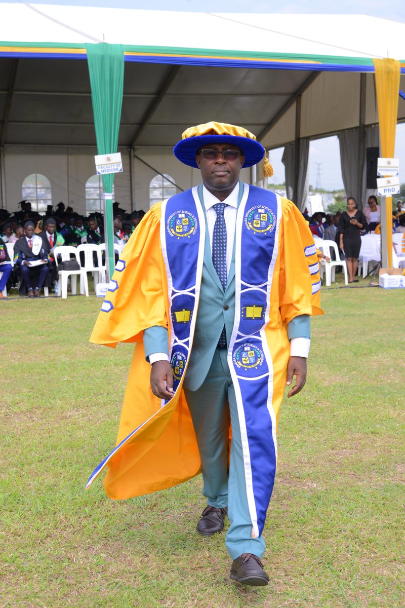 MbararaUST's tweet photo. Dr. Martin Amanya (PhD) receives his PhD from the Faculty of Medicine upon his accomplished research on, "Immunomodulatory Effect of Artavol in Malaria Prophylaxis Using a Mouse"
Congratulations!
#30thMUSTGrad https://t.co/ZxdVLNPA7B