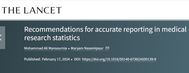 timszwang's tweet photo. Nice recommendations for medical research statistics reporting @TheLancet 
https://t.co/zrhfxPgRzM https://t.co/SzX9OrJZYU