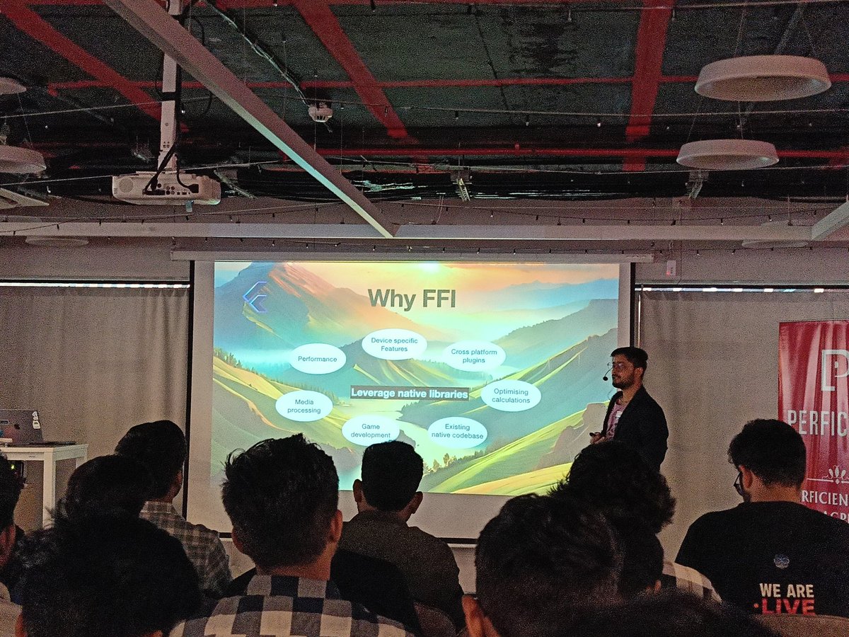 rudrapratik30's tweet image. On the stage @viveky259259 talking about possibilities with FFI at #FlutterPulse
@FlutterNagpur @laksh_devsigner @praful0203 @himanshubalani5 @vedantstwt #FlutterNagpur