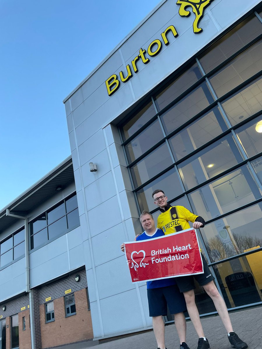 bournie83's tweet photo. Today’s the day @01_roach and I take on our 28 mile ground to ground walk. Starring from @burtonalbionfc we are of to @LCFC in aid of @TheBHF 

So far £730 raised. Link is https://t.co/NEKnih0nIw

@BurtonMailNews 
@leicslive https://t.co/tgkWxOtSuz