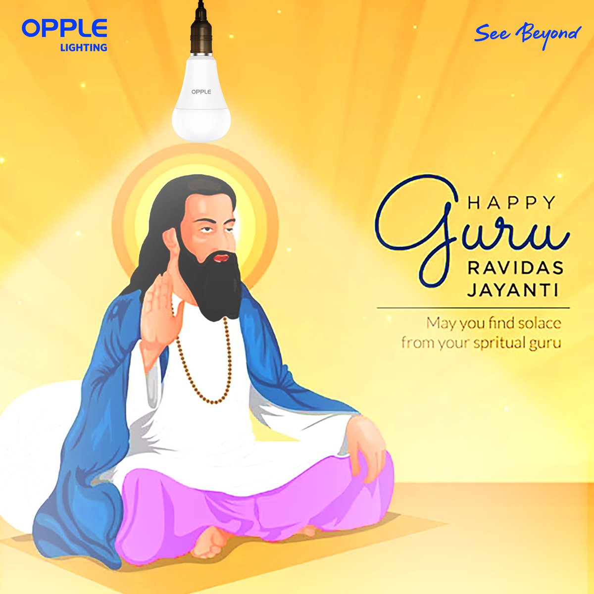 Oppleindia's tweet photo. Light up your celebrations on this auspicious occasion of #GuruRavidasJayanti2024 with Opple Lighting India!💡Our LED V7 Bulb is perfect choice for bright and joyful atmosphere. #OppleLighting #OppleIndia #LEDV7Bulb #LightingSolutions #2YearWarranty #LongLasting #WideBeamAngle https://t.co/tPphun7FjA