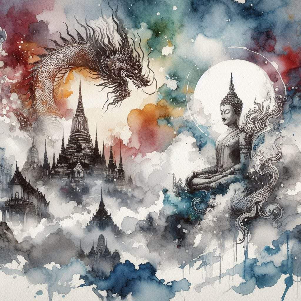 NftAttawut's tweet photo. AI   Water color, ink   
 Buddha and dragon
1. Follow @NftAttawut
2. Please press like and retweet for me
#NFTs #NFT #nftart #NFTartist #NFTCommunity #NFTMarketplace #opensea #FoundationHelp #AI #Airdrop #AIイラスト #AIart #AIgirl https://t.co/8jvYhsdMmN