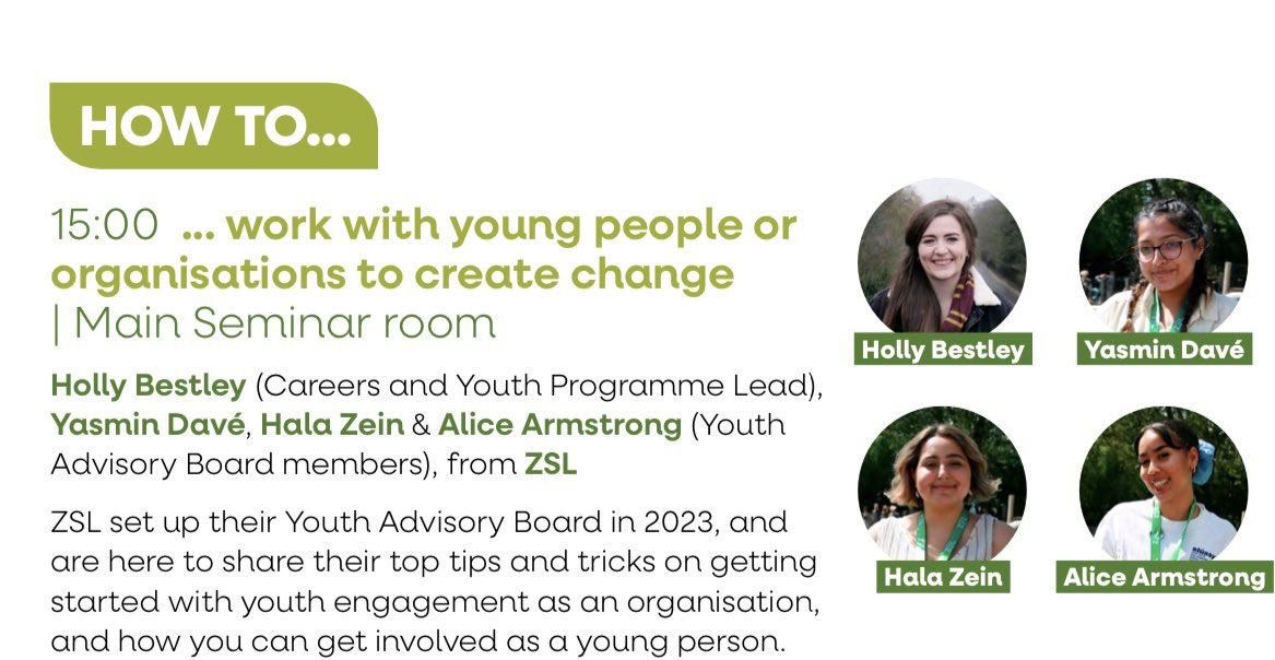 AliceLArmstrong's tweet photo. I had some great chats with young conservationists and practitioners at the 2024 Youth in Nature Summit! 

We also led a workshop on how to establish your own youth board, drawing from insights gained from our experiences on the @OfficialZSL Youth Advisory Board. https://t.co/pp0mo7toOd