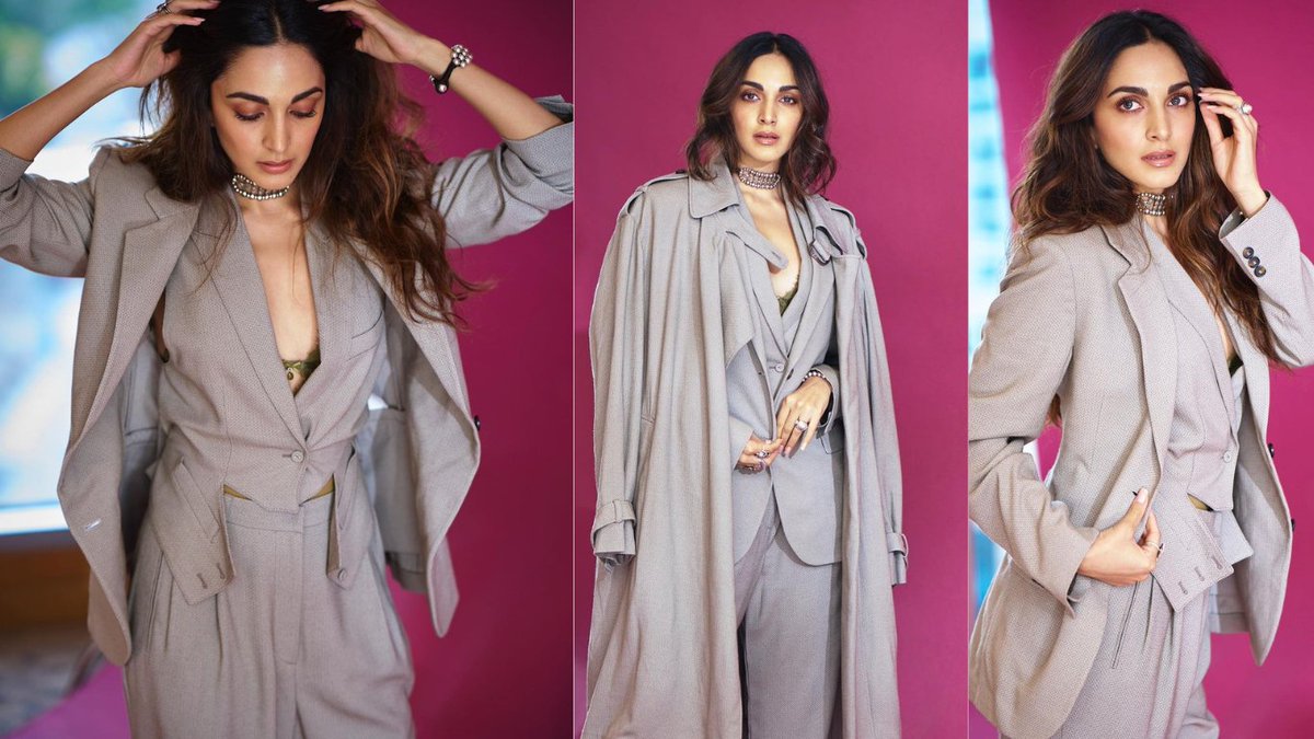 Kiara Advani Elevates Corporate Style with Chic Tod’s Gray Pantsuit and Olive Green Bralette dfoxmarketing.com/kiara-advani-f… #DfoxMarketing #DigitalFoxMedia #BollywoodFashion #KiaraAdvaniStyle #CelebrityFashion #FormalWearTrends #FashionIcons #DesignerOutfits #CelebrityWardrobe