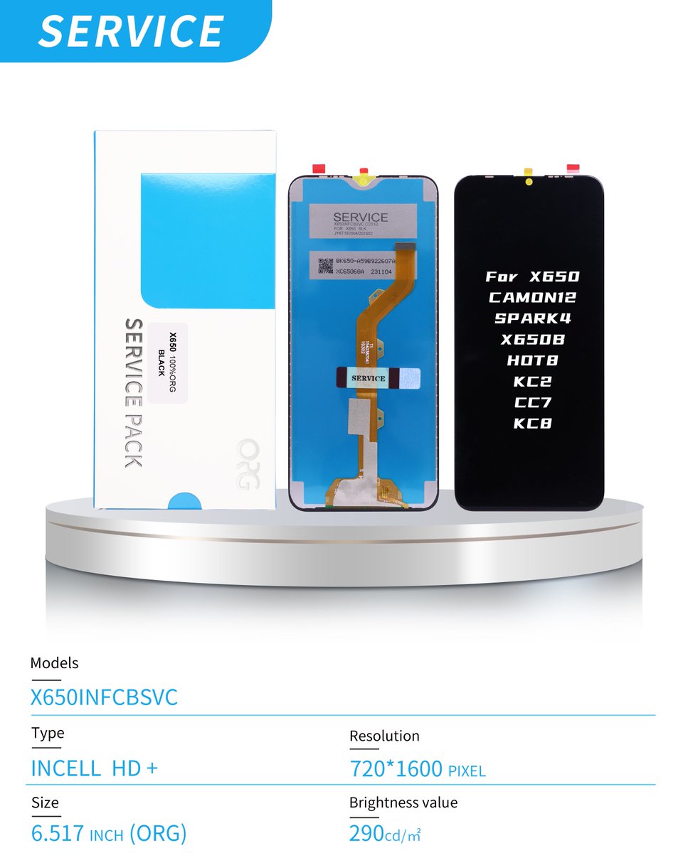 FLYCDI's tweet image. SVC LCD FOR X650🔥
#ServicePack #phonerepair #lcddisplay #screenrepair