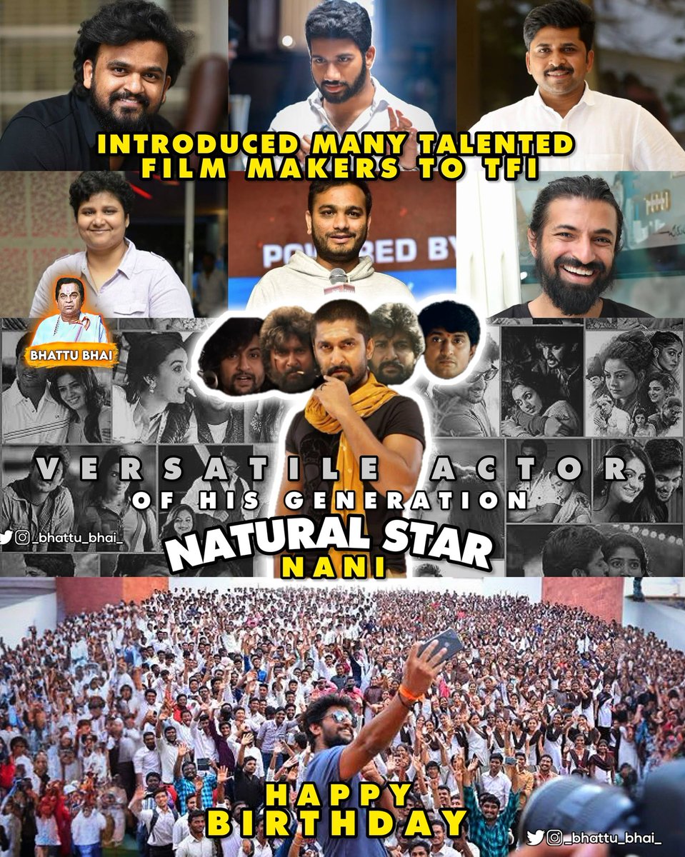 Best wishes to versatile superstar of Telugu Cinema #Nani garu ❤️

waiting for your next blockbuster 
#SaripodhaaSanivaaram 💥🤩

#HappyBirthdayNani #NaturalStarNani