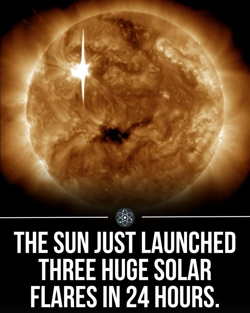 Three  top-tier X-class solar flares launched off the sun between Wednesday  and Thursday. The first two occurred seven hours apart, coming in at  X1.9 and X1.6 magnitude respectively. The third, the most powerful of  the current 11-year “solar cycle,” ranked an impressive X6.3.