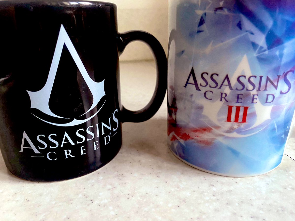 First gaming choice of the day… Which Assassins Creed mug for the morning tea? -Jon