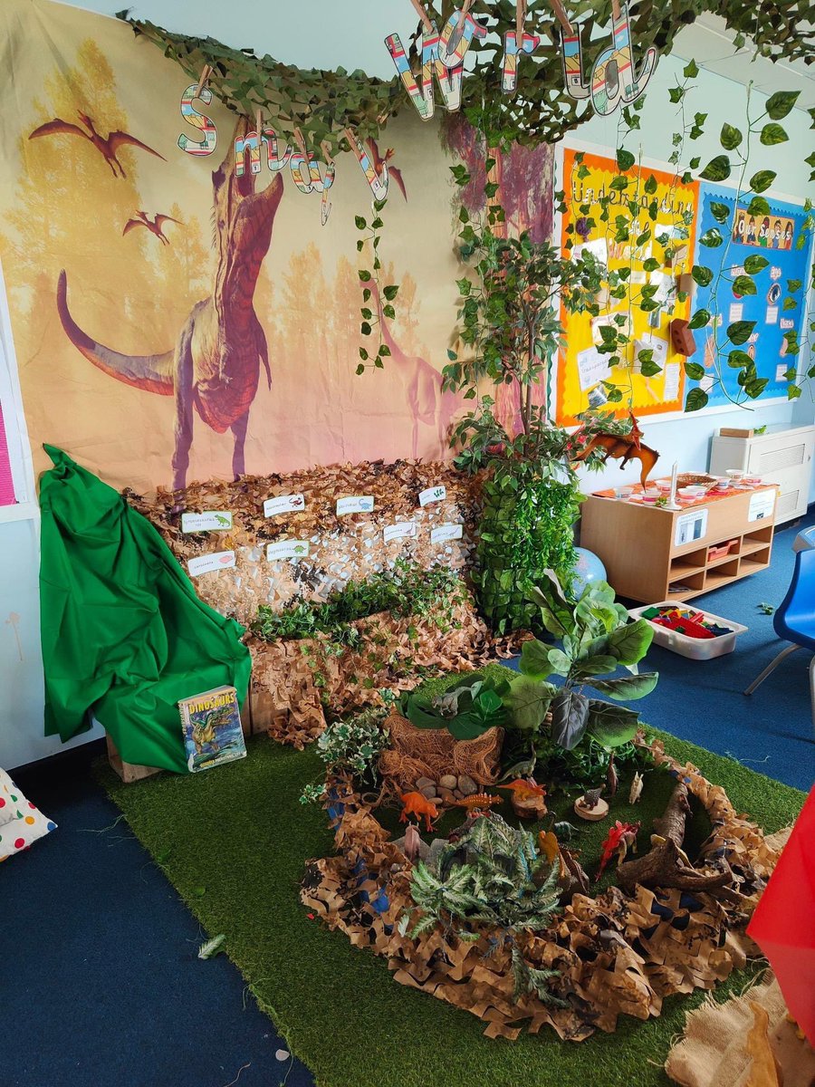 D_Johnson_23's tweet photo. 🦕 Step into our dino-tastic EYFS environment, all set for Spring 2! 🌷Explore prehistoric adventures, roaring fun, and imaginative learning. @SarahChouikhi @EH1_2 @KRidnell @missk_reynolds #EYFS #Environment #Spring2 #DinosaurTheme #TeamWarwick 💙 https://t.co/y81Jtv4nXU