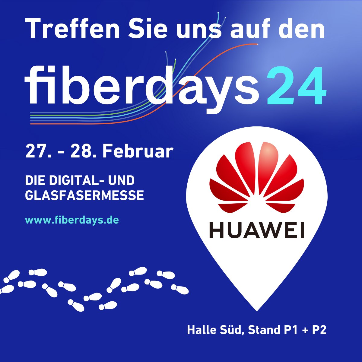 HuaweiEntDE's tweet photo. Wir sind auf der fiberdays! Kommt uns am 27. und 28. Februar an unserem Stand besuchen, um über Themen wie #FTTH, #NE3 Fastconnector, #NE4 &amp; NE5 transparent fibre, #OLT und #WDM auszutauschen https://t.co/MgyikmnCRx