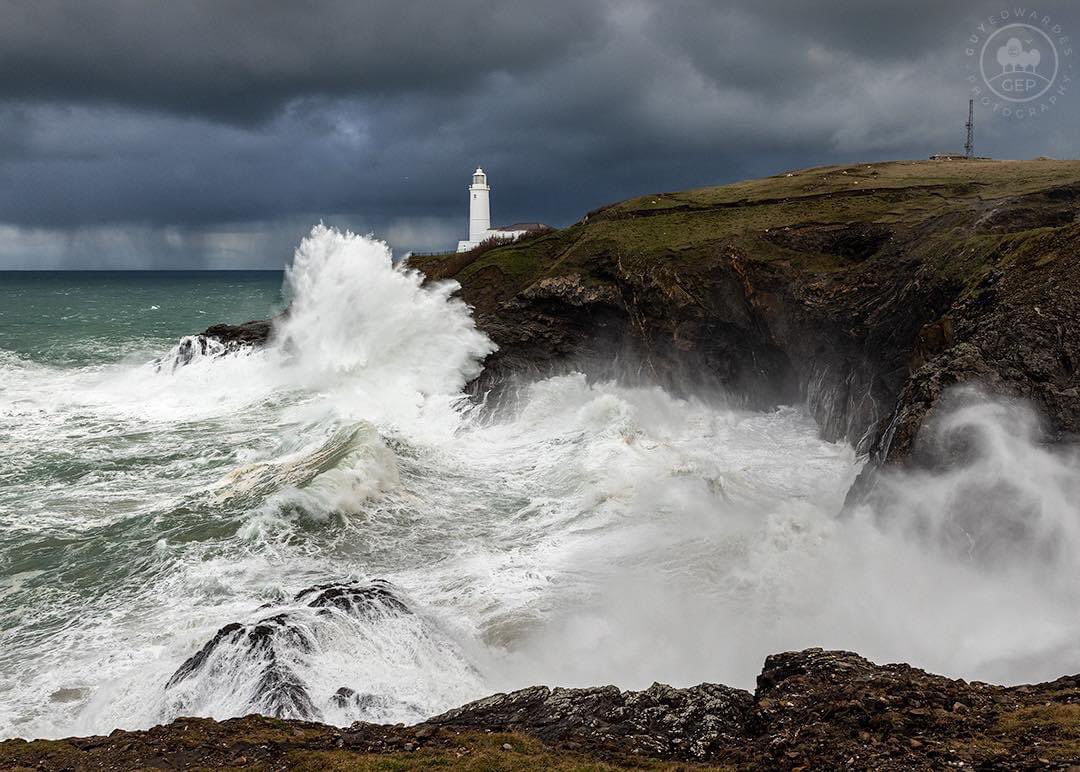 Dramatic conditions during my current South West Road Trip. Fortunately we managed to find a sheltered spot out of the rain and sea spray for this shot 🙂 ©️ Guy Edwardes Photography #southwestcoast #visitcornwall #uklighthouses