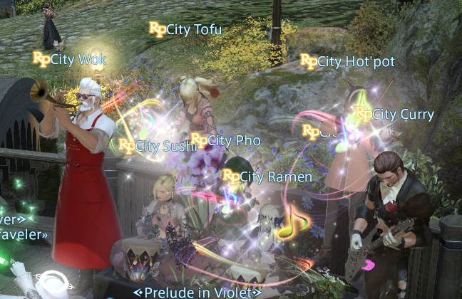 surfacage's tweet photo. only in ffxiv can you log in at what you think is late o' clock and catch a linkin park concert run by a band named after food https://t.co/qdprx9YORG