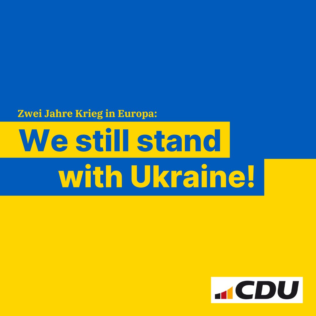 Vor zwei Jahren begann Wladimir #Putin seinen menschenverachtenden Angriffskrieg gegen die #Ukraine. Seit zwei Jahren kämpfen die tapferen Ukrainer für die Freiheit. Für ihre und unsere. Die Ukraine muss diesen Krieg gewinnen! 💙💛 #Ukrainemustwin