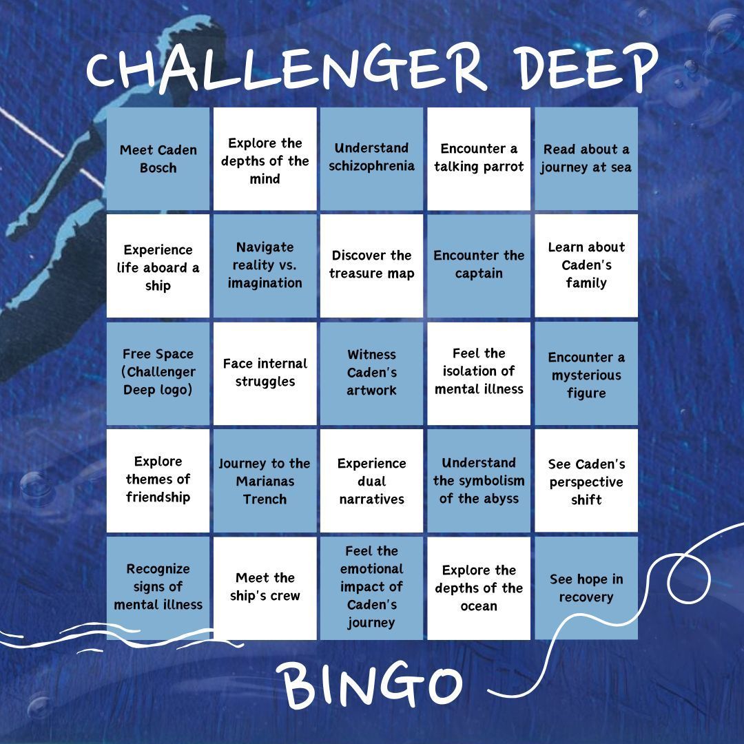 NealShusterman's tweet photo. Which skills, insights, or experiences from 'Challenger Deep' would you like to have? Share your completed bingo card in the comments and tag friends to join in on this imaginative journey!
#ChallengerDeepBingo #ExploreYourMind #BookWorldsChallenge https://t.co/NLBc4NPX80