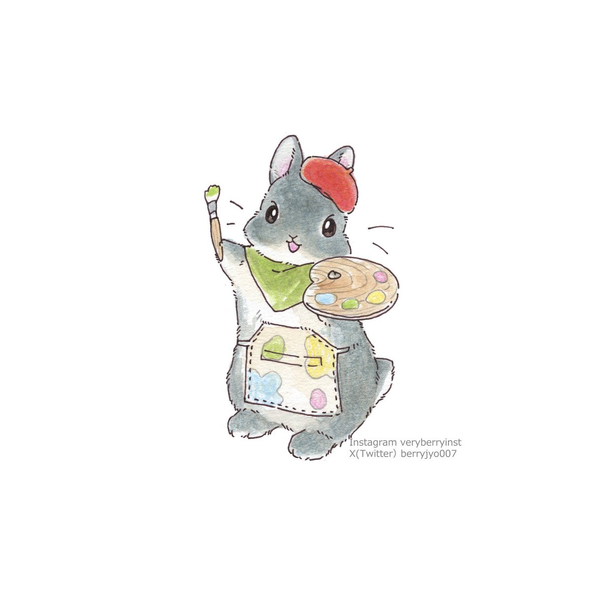 「VeryBerry個展うさぎとCafeさんでのコラボカフェ\3月3日まで開催中/」|VeryBerry うさぎ星さん4/8-9出展のイラスト