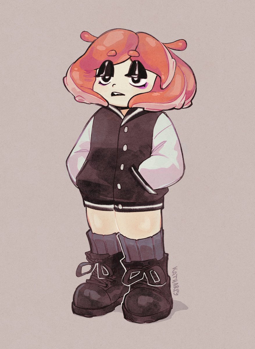 Katharpy's tweet image. store owner that sells illegal weapon upgrades and is oversexualized by the fandom