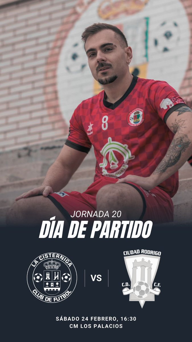 🚨 DÍA DE PARTIDO 🚨

JORNADA 2️⃣0️⃣

🆚 Ciudad Rodrigo CF
📆 Sábado, 24 Febrero
⏰ 16:30
🏟️ CM Los Palacios (Tudela de Duero)