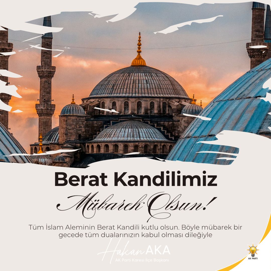 Milletimizin ve İslâm Alemi'nin Berat Kandili'ni tebrik ediyor, Cenab-ı Allah'tan bu mübarek gecenin hayırlara vesile olmasını diliyorum. Kandilimiz Mübarek Olsun...💐🇹🇷
<a href="/aka_hakann/">Hakan AKA</a>