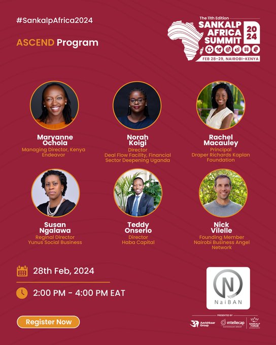 IntellecapTweet's tweet image. Join the 'ASCEND Program' at #SankalpAfrica2024 for a 120-min dive into Angel Investment growth in Africa!   

Secure your spot now: lnkd.in/g5yF5SvC 

#ASCENDProgram #InnovateAfrica #SustainableFuture