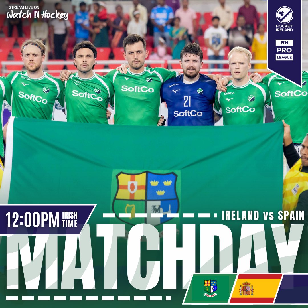 𝐅𝐈𝐇 𝐏𝐫𝐨 𝐋𝐞𝐚𝐠𝐮𝐞: 𝐈𝐑𝐋 𝐯𝐬 𝐄𝐒𝐏 In their penultimate game of the FIH Pro League in Rourkela, our IRL Men encounter ESP in what will be another cracking game. ☘️ 👉 Live over on watch.hockey 👈 #FIHProLeague #HockeyIndia #HockeyInvites #GreenMachine
