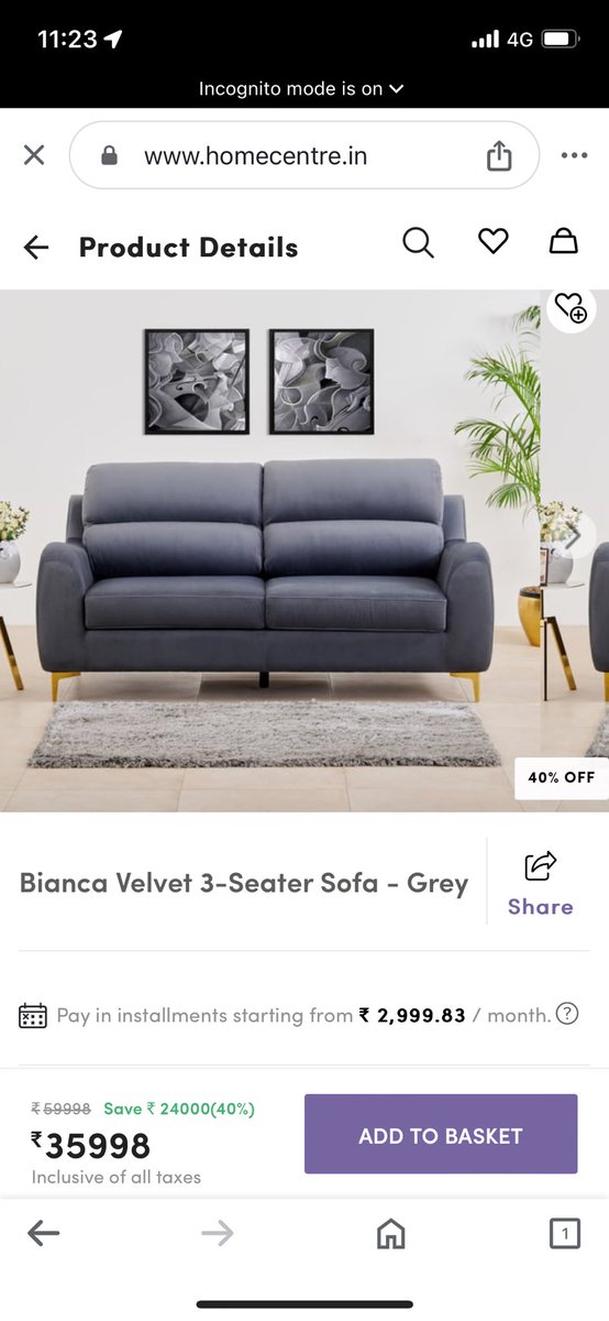pankajkumarbag2's tweet photo. @HomeCentreIndia @Lifestyle_Store . I have bought 2 nos 3 seaters Sofa from Home centre, Mall of India, sector 18, Noida on 15.01.24. Delivery Date was 14.02.24. The sofas not delivered yet. The store not having  any clue when it will be delivered. Very sad. Invoice attached. https://t.co/FiBLlOr4Fw