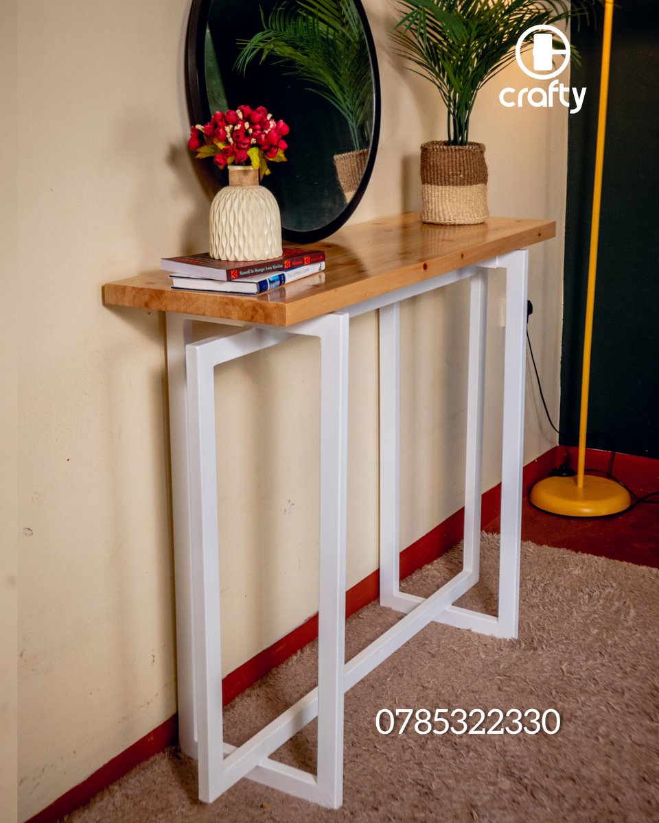 KeCrafty's tweet photo. The Levitate Wooden top Minimal Console Table.
Price: KES 15,000 Payment on Delivery.
Size: 106cm long, 35 cm wide &amp; 91 cm high.
*Key Features*
1. Well Finishes thick Cypress wood top.
2. Easy to wipe waterproof surface
3. Levitating top illusion. 
4. Simplicity 
#fundiwambao https://t.co/jO0f6Uor1B