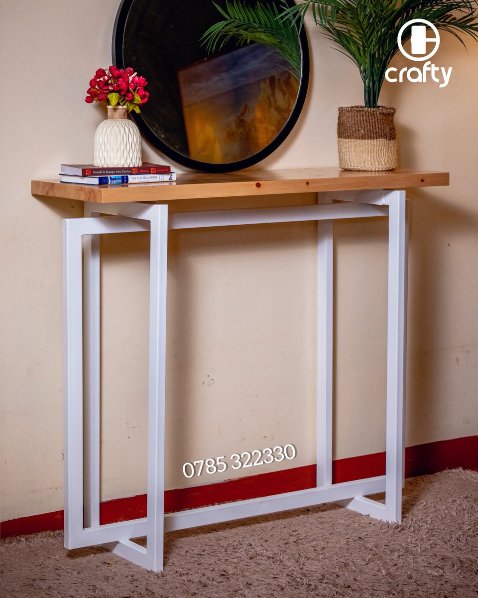 KeCrafty's tweet photo. The Levitate Wooden top Minimal Console Table.
Price: KES 15,000 Payment on Delivery.
Size: 106cm long, 35 cm wide &amp; 91 cm high.
*Key Features*
1. Well Finishes thick Cypress wood top.
2. Easy to wipe waterproof surface
3. Levitating top illusion. 
4. Simplicity 
#fundiwambao https://t.co/jO0f6Uor1B
