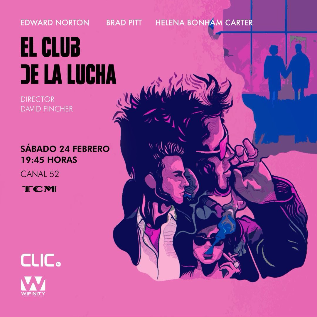 🍿 El mejor cine está… 

¡En Wifinity Televisión!

Y te contamos que hoy, a partir de las 19:45 horas, podrás ver…

👉 EL CLUB DE LA LUCHA

No te la pierdas en TXM, en el Canal 52 de CLICtv con Wifinity.

#Wifinity