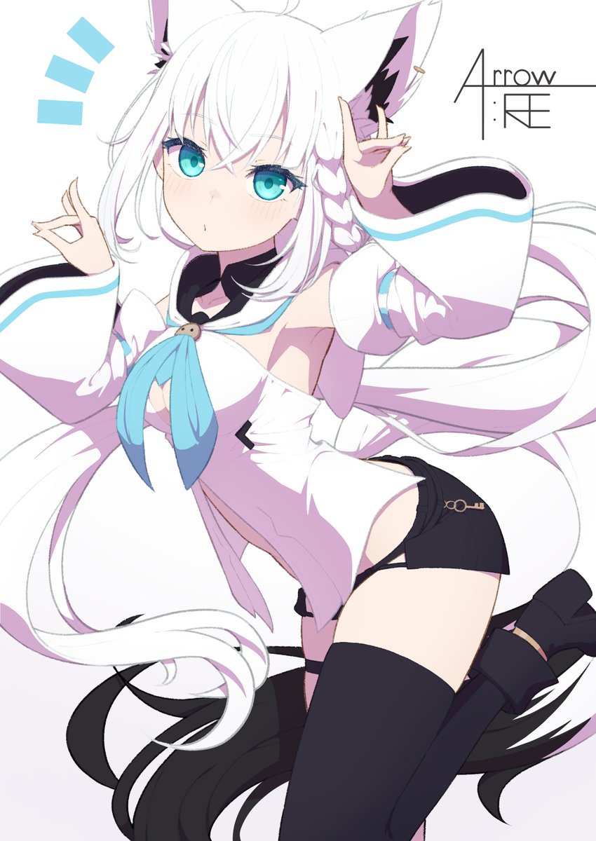 #絵フブキ 
こんこんきつね🦊

2枚目はブルアカっぽい感じで塗ってみました✨ 