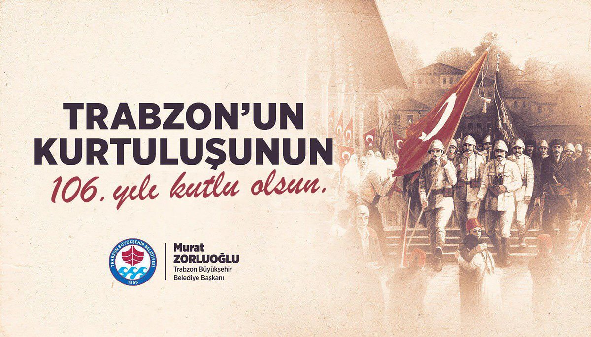 #Trabzon’umuzun 1️⃣0️⃣6️⃣’ncı kurtuluş yıl dönümü kutlu olsun.🇹🇷 Rahmet ve minnetle...