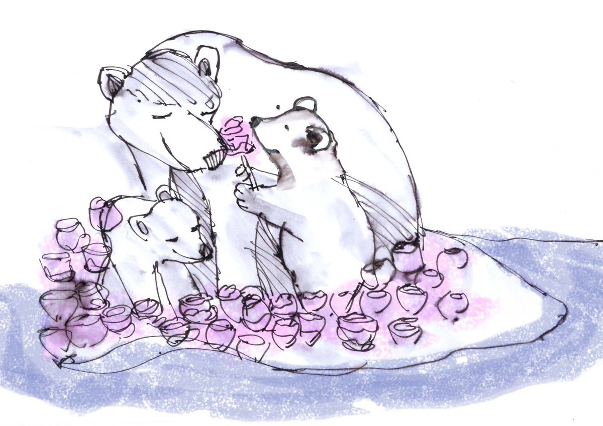 polarbearshope's tweet image. With #polarbearday coming soon we are looking forward to singing our #climatesong and comparing the reality of  a melting #icebed with the imaginary bed of roses.