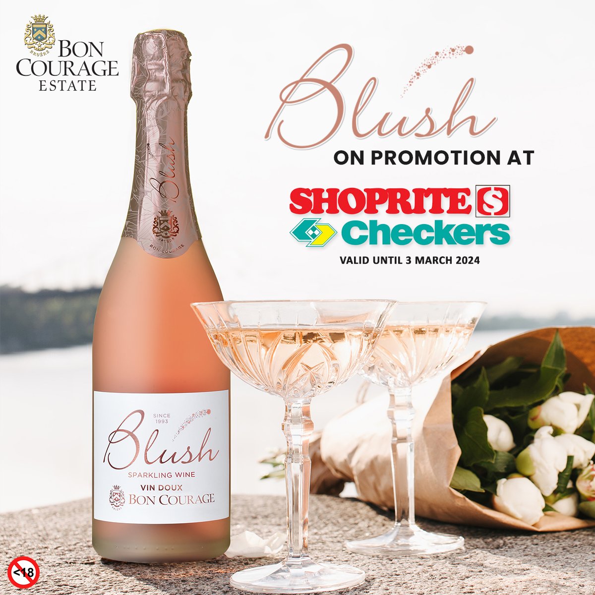 NATIONAL PROMO NOW ON !! 👉 ...🟡CHECKERS 👉 ...🔴SHOPRITE SHOP & SAVE NOW ~ 🍾BON COURAGE BLUSH VIN DOUX on 𝗣𝗥𝗢𝗠𝗢𝗧𝗜𝗢𝗡!🍾 T's & C's Apply Valid until 3 March #boncourage #exceptionalquality #promotion #wine #blush #winepromo #sipandsave