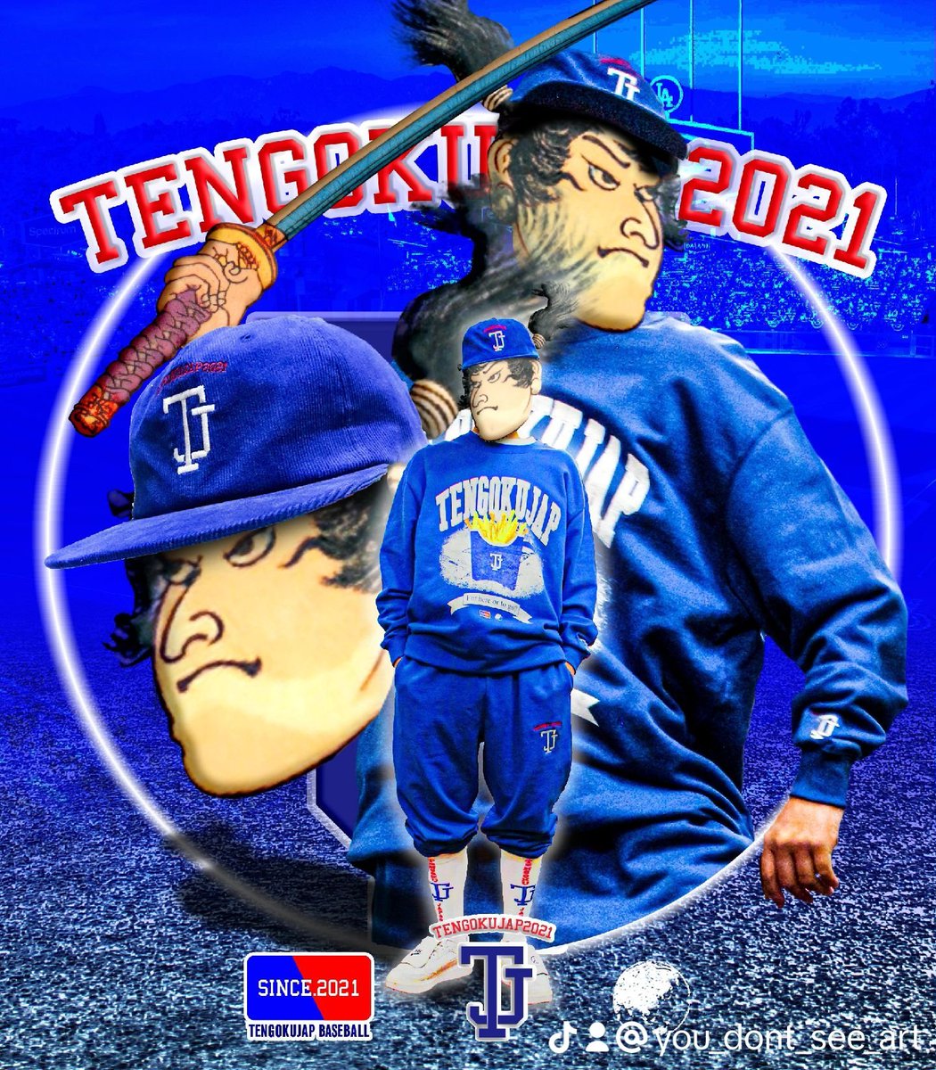 TI_portfolio's tweet photo. TENGOKUJAP baseball 受注開始しました！
頑張れドジャース！
下記リンクより予約購入ができます。
TENGOKUJAP
https://t.co/gEu3m15WtJ

#tengokujap
#baseball
#college
#collage
#digitalcollage
#fashion https://t.co/KhxEdEcO4J