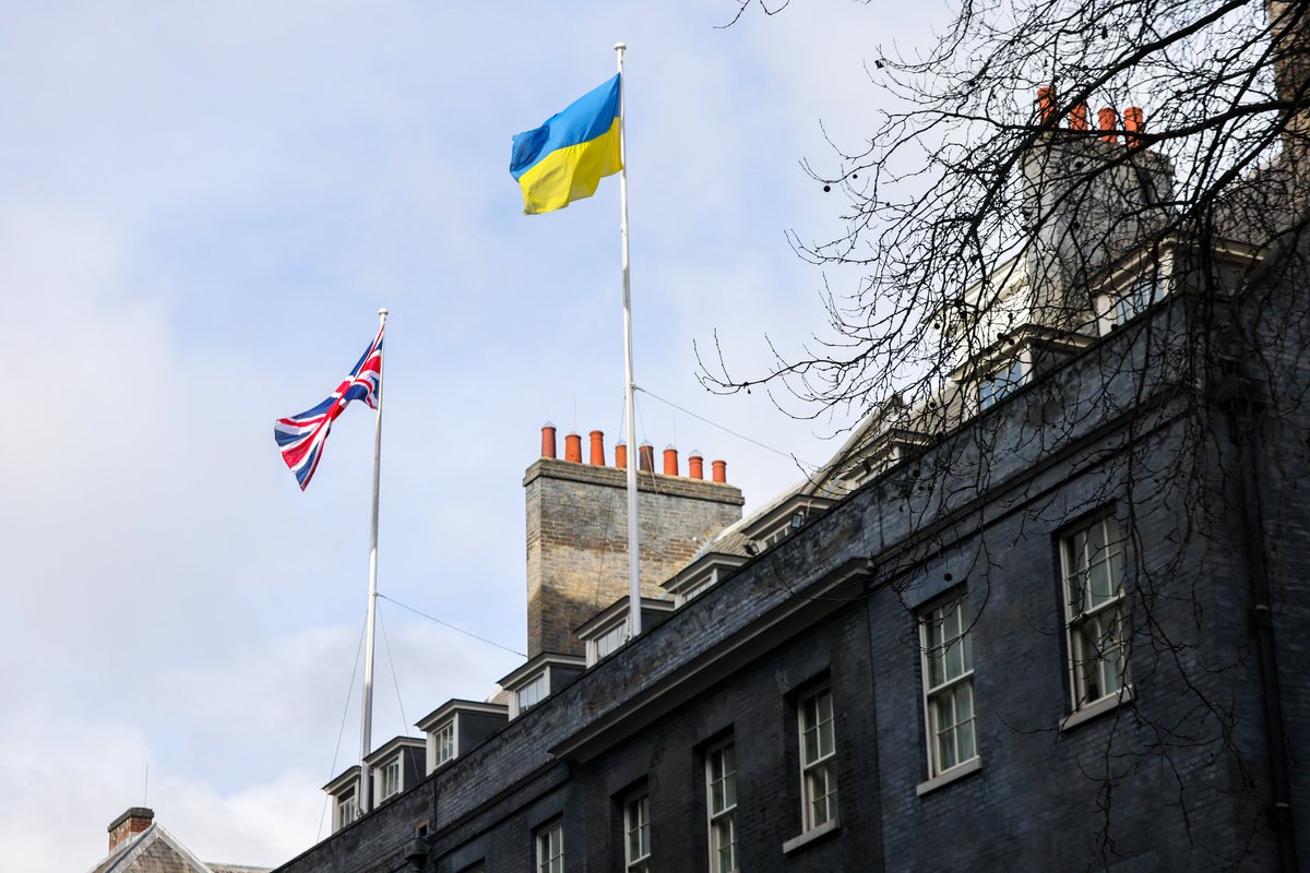 In February 2022 we raised the Ukrainian flag above 10 Downing Street. It has continued to fly alongside the Union flag ever since. This is why. Two years ago, in the middle of the night, Vladimir Putin launched the unprovoked and illegal invasion of Ukraine – a sovereign,