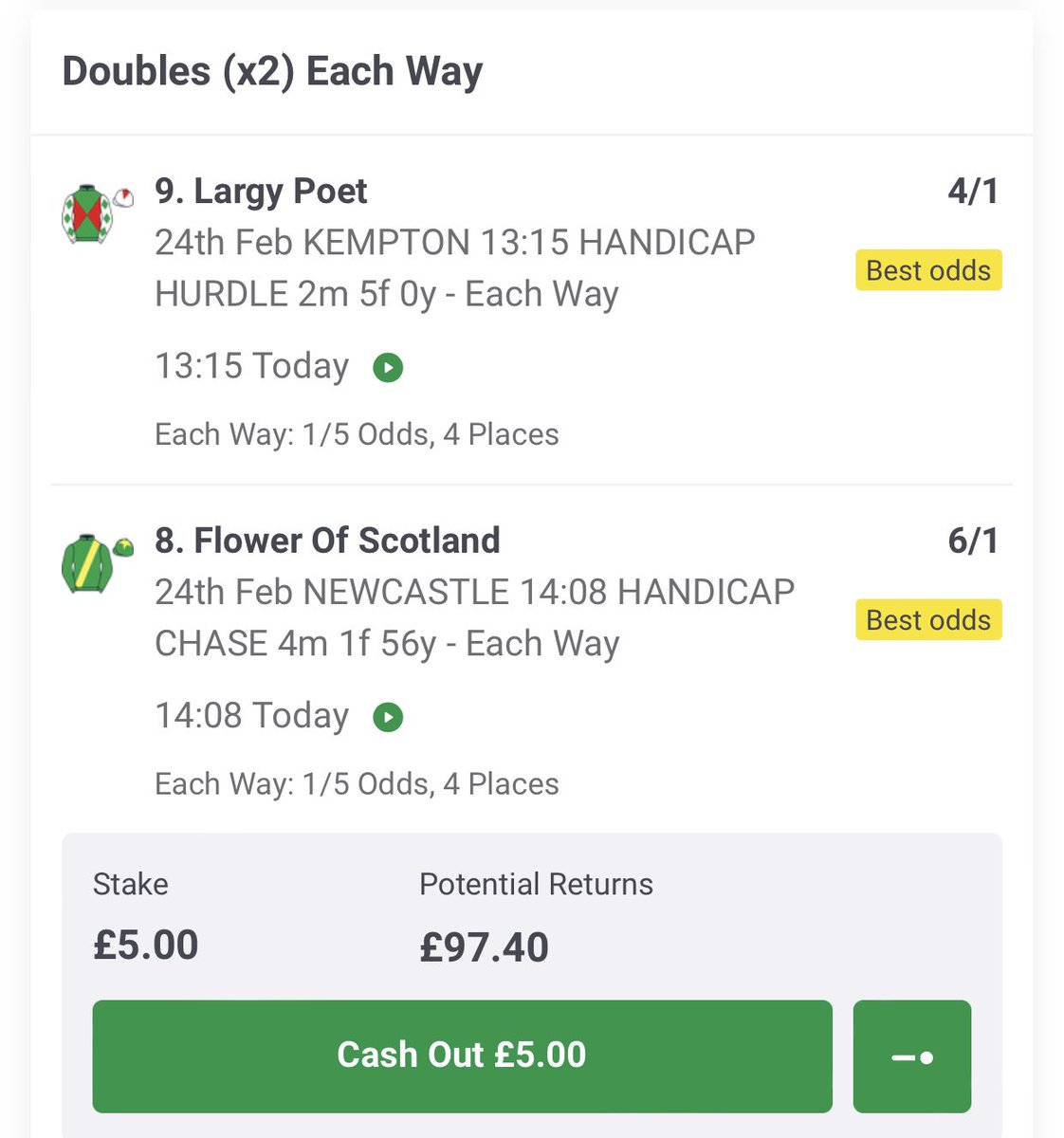 beck_builder's tweet image. Todays 🐎🐎 

#HorseRacing #PaddyPower