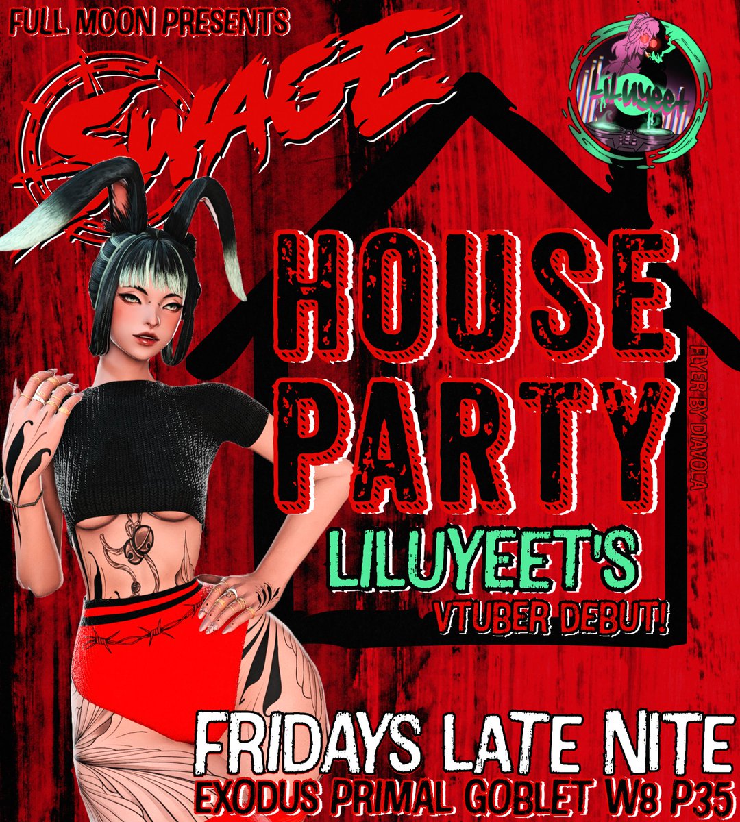 YALL!! @LILUYEET DEBUTING HER NEW VTUBE MODEL AT THE HOUSE PARTY IN 2 HOURS!!