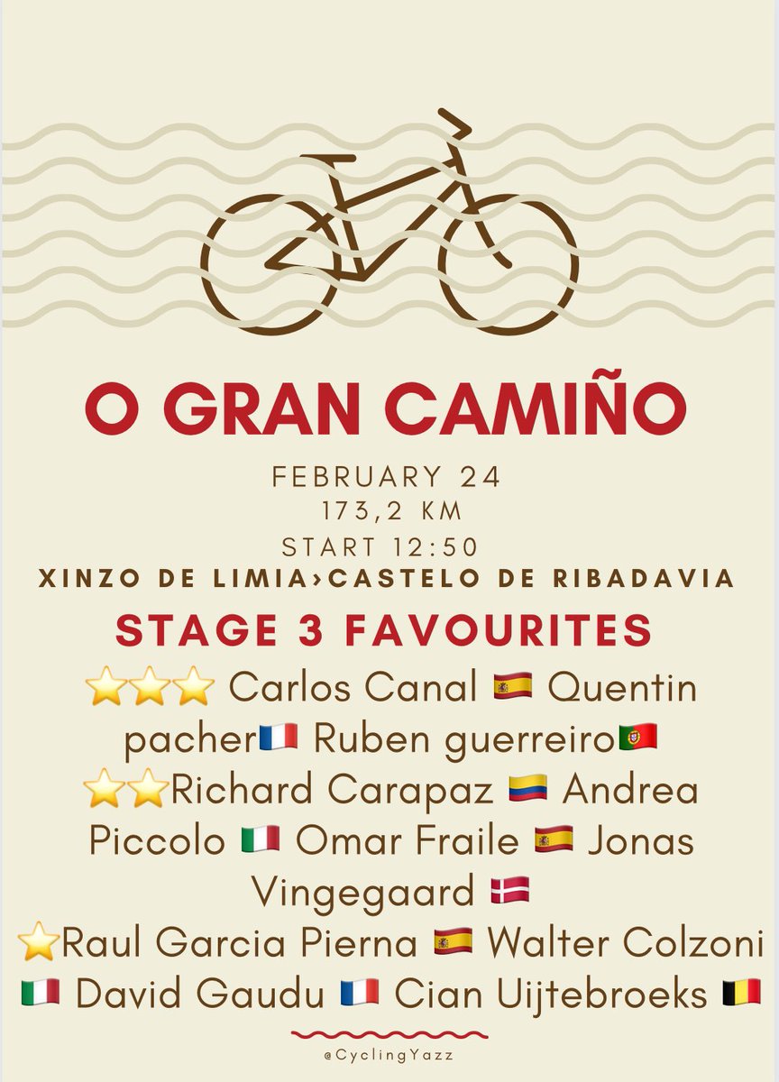 We are also op for the 3rd stage at #OGC2024 Which is the “easiest” stage of the race 🚴🏻🇪🇸
#cycling