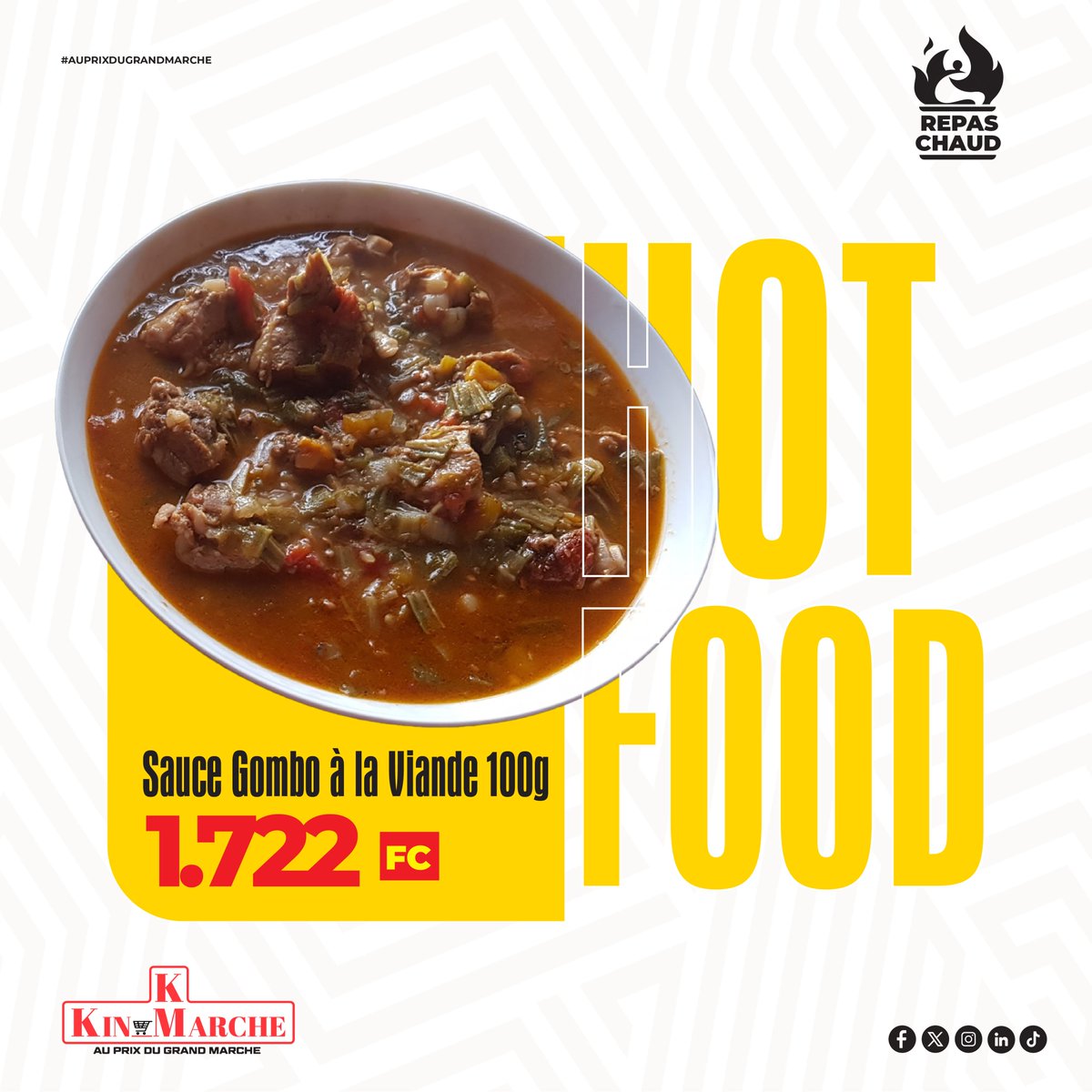 La bonne bouffe et la bonne ambiance sont au rendez-vous chez KIN MARCHE ce week-end. 😉😋

#kinmarche #supermarche #kinshasa #promorecharge #mbote #mboka #petitsprix #varietéproduit #repaschaud