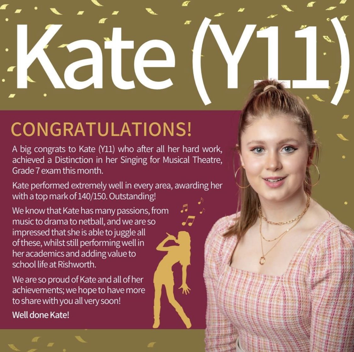 Superb, Kate! 👏 🎵