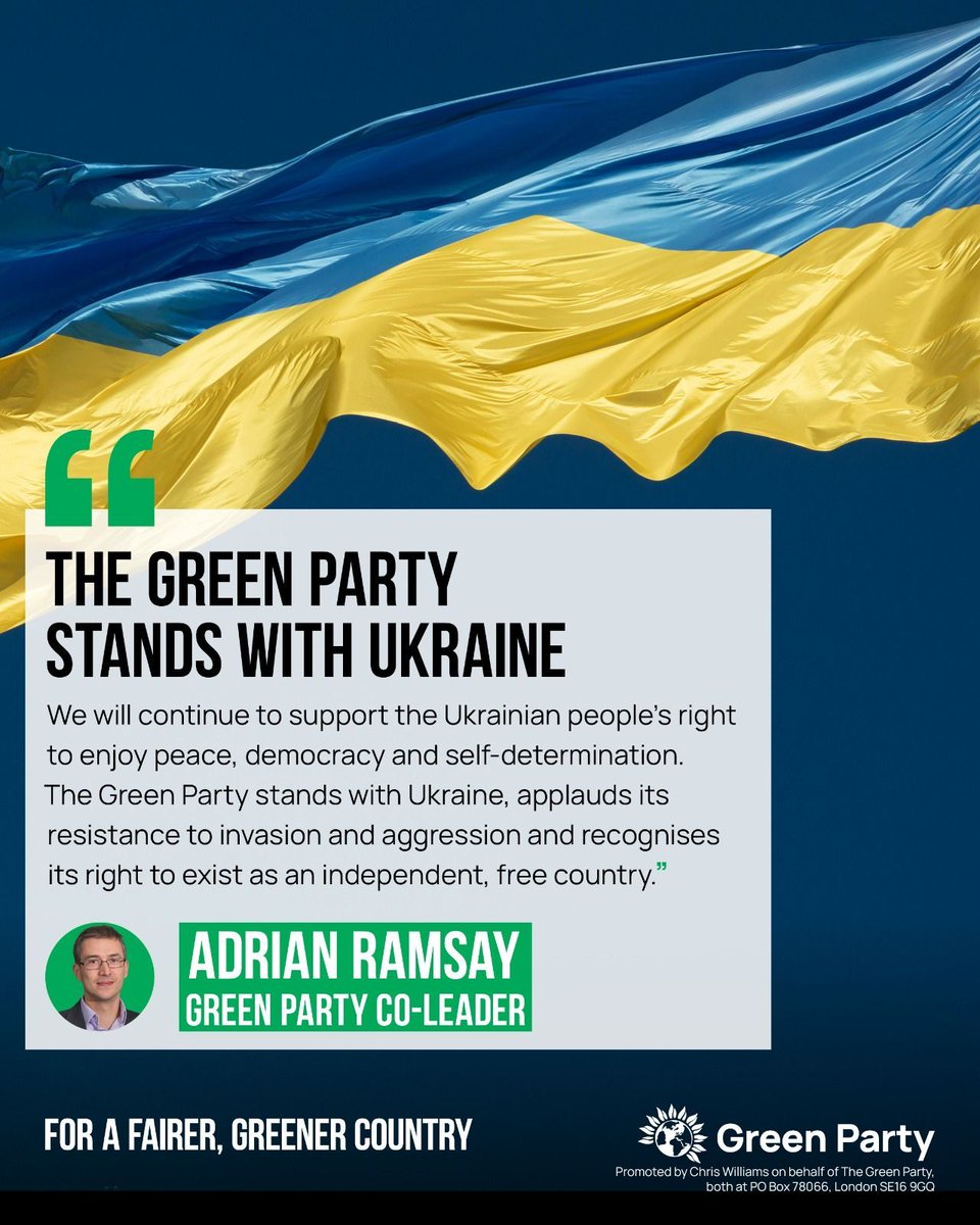 🇺🇦 'The Russian invasion was entirely unjustified, and its troops must withdraw from all the land it has invaded and annexed.' @AdrianRamsay on the second anniversary of Russia’s war on Ukraine ⬇️