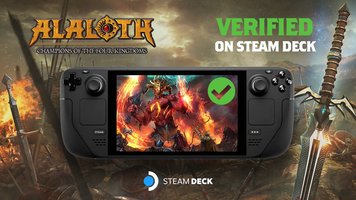 Hello Champions! The game was already great on deck, but we've spent some time on fonts to improve usability and readability! Therefore, we are thrilled to announce that #alaloth is now officially #SteamDeck verified✅ #rpg #isometric #soulslike #fantasy #coop #action #gamedev