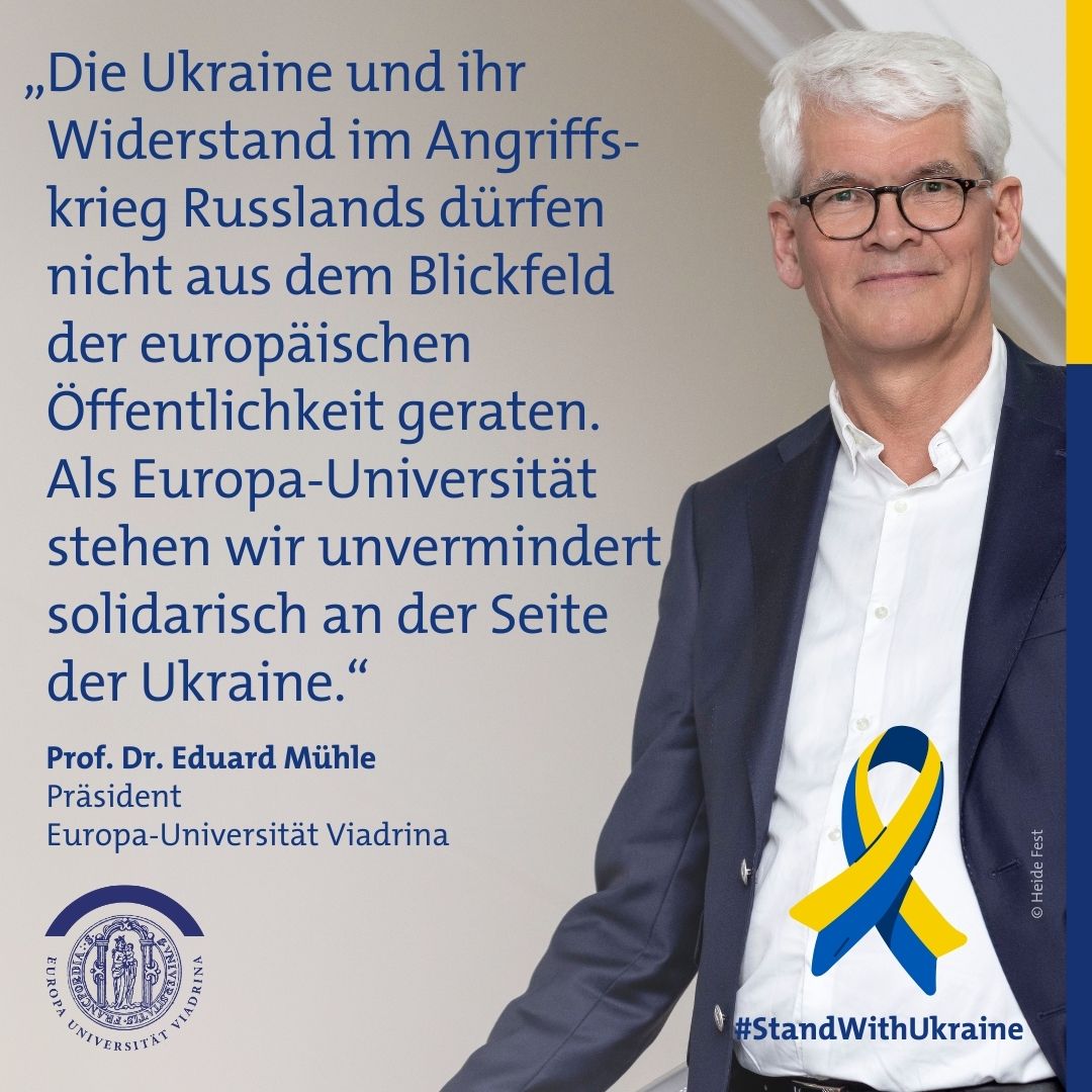 Heute vor zwei Jahren überfiel Russland die #Ukraine und weitete den seit 2014 andauernden Angriffskrieg aus. Die #Viadrina versteht sich nicht erst seitdem als Ort der uneingeschränkten Solidarität und vertieften Kooperation mit der Ukraine.
europa-uni.de/ukraine