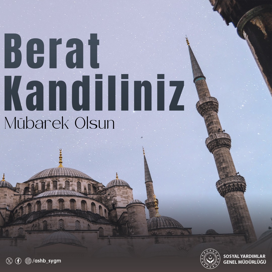 Ramazan-ı Şerif'in müjdecisi #BeratKandilinizi tebrik eder, kandilimizin milletimize ve tüm İslam alemine hayırlar getirmesini Cenab-ı Hak'tan niyaz ederiz. Kandilimiz mübarek olsun.