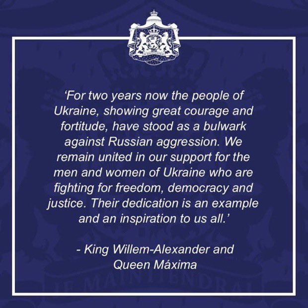 🇺🇦🇳🇱🇪🇺A message of support from King Willem-Alexander and Queen Máxima to the people of Ukraine.

#24Feb2022 
#StandWithUkraine