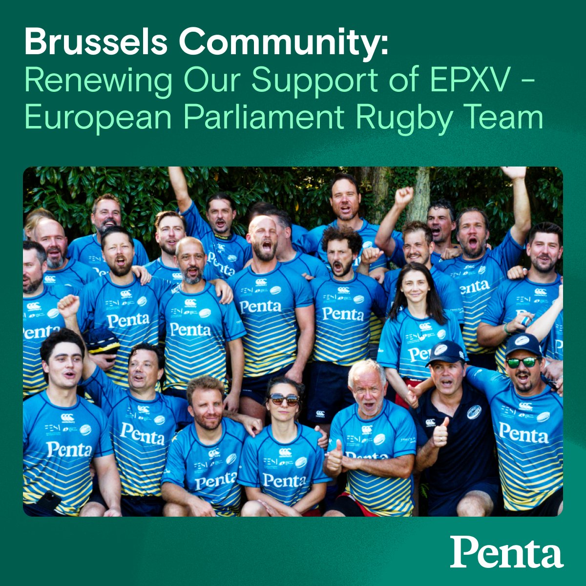 Penta are delighted to announce our continued support for the @Europarl_Rugby - the European Parliament Rugby Team! 🇪🇺🏉 👏 The season for the team kicks off this weekend with their first challenge match. Best of luck to the team! #CommunitySupport #GivingBack